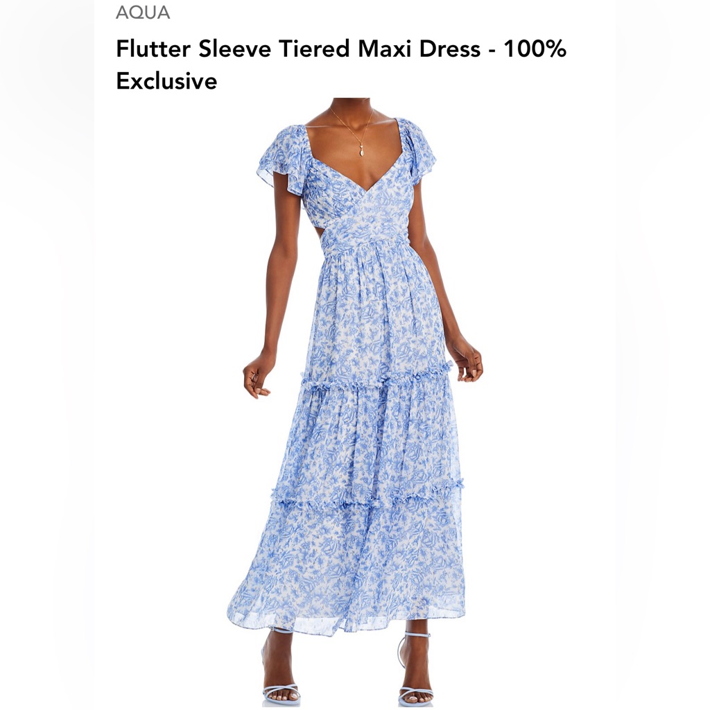 Aqua Tiered Blue Maxi Dress